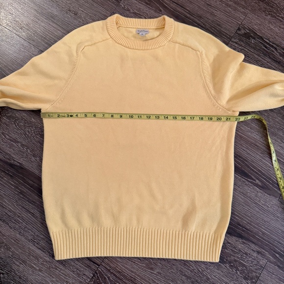 J. Crew Heritage Cotton Yellow Crew Neck Sweater New - Picture 5 of 8